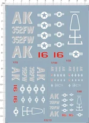 1/32 1/48 1/72 1/144 Scale US F-16 Fighting Falcon Model Kit Decal 63219