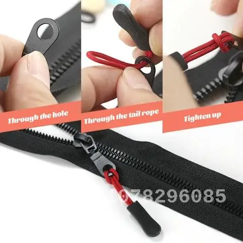 Zipper Pull Puller End Fit, Rope Tag Replacement Clip, Broken Buckle Fixer, Zip Cord Bag, Suitcase Tent, Backpack Zipper Head, 1