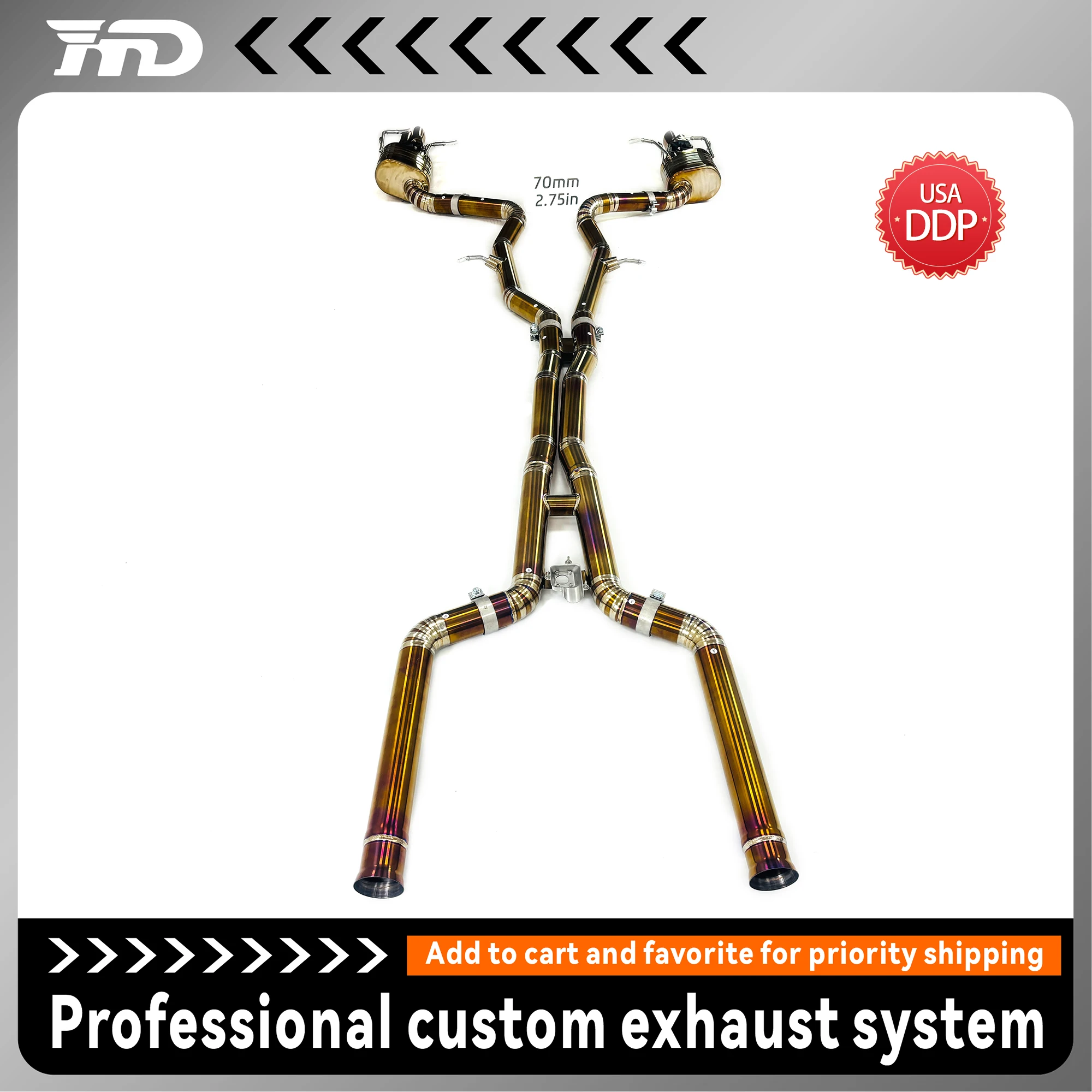 

HMD тройной клапан Ti Cat-Back выхлопная система для Mercedes Benz E63 W213 Ultimate Sound Control Максимальное снижение веса