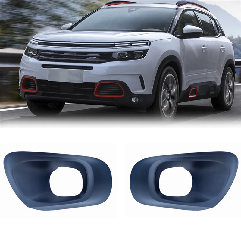 Car Right Front Bumper Fog Light Hoods Housing Fog Lamp Cover Shell with Hole for Citroen C5 Aircross 2017-2021