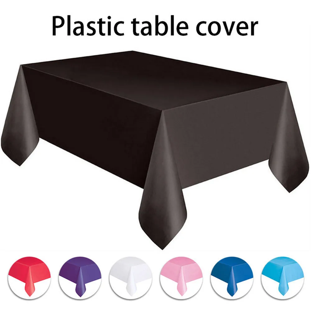 

Rectangular Waterproof Tablecloths Outdoor Birthday Party Disposable Square Tablecloth Plastic Pink Black Tableclo 137*183cm