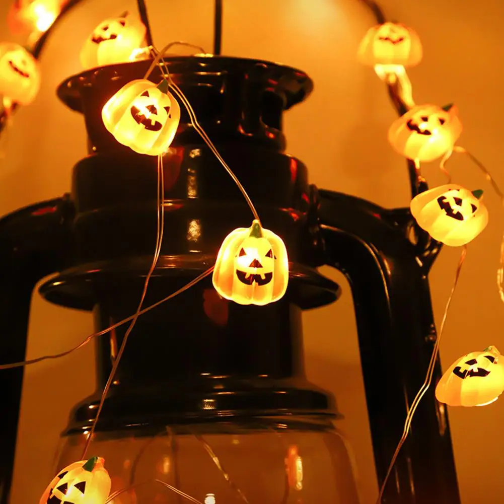 Decoración de Halloween calabaza de arce Artificial luz LED guirnalda de hadas luces para el hogar Halloween DIY linterna evento decoración fiesta S O6P7