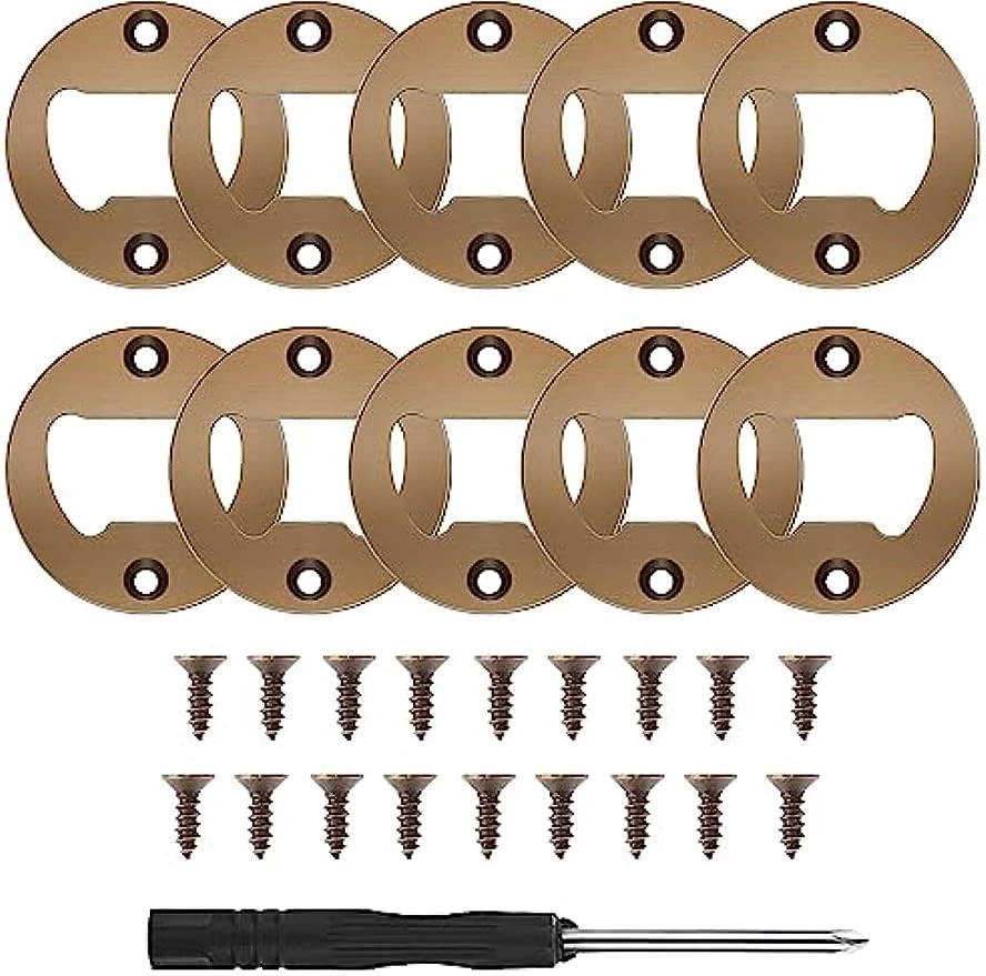 10pcs 40mm DIY Beer Bottle Opener Insert Kits For Resin Mold Wall Hanging Wine Beer Bottle Openers With Screws Kitchen Bar Tool