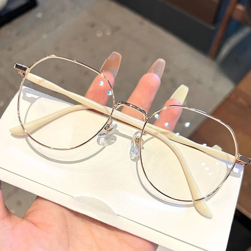 Koreanische Mode Metallrahmen Brillen Anti Blaues Licht/Strahlung Gläser für Frauen für Studenten – Detail 2