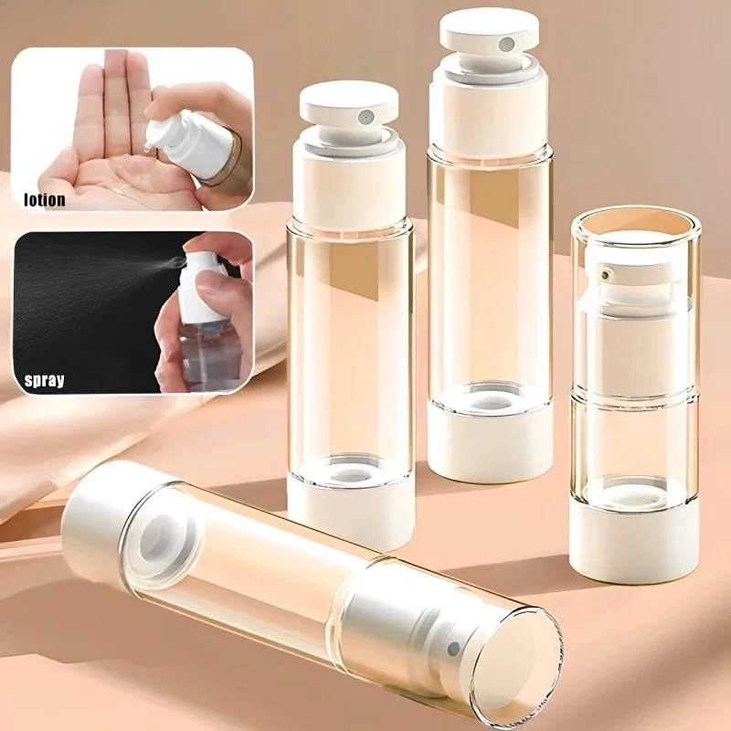 15–100 ml Airless-Pumpflaschen, transparentes, nachfüllbares Vakuumflaschen-Set, tragbarer Reise-Lotion- und Sprühspender, Kosmetikbehälter