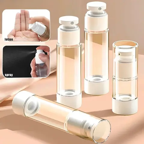 15-100ml Airless Pump Bottles Clear Refillable Vacuum Bottle Set Travel Portable Lotion and Spray Dispenser Cosmetic Containers