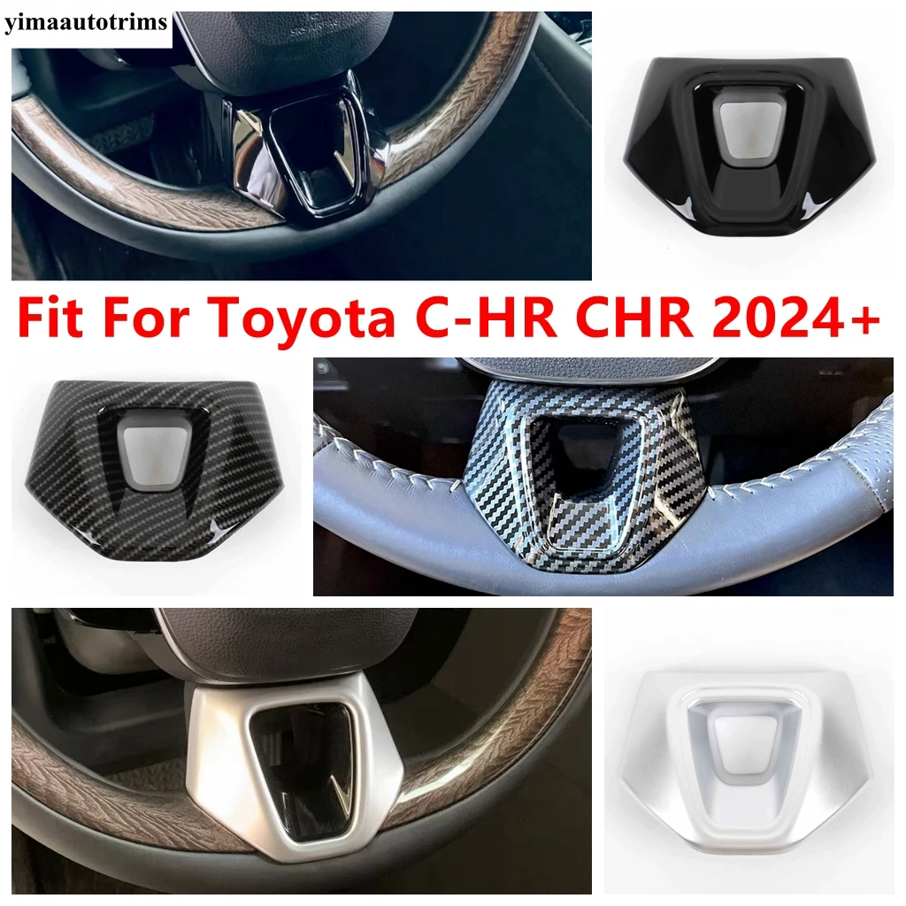 

Steering Wheel Frame Decoration Cover Trim For Toyota C-HR CHR 2024 2025 ABS Black / Matte / Carbon Fiber Accessories Interior