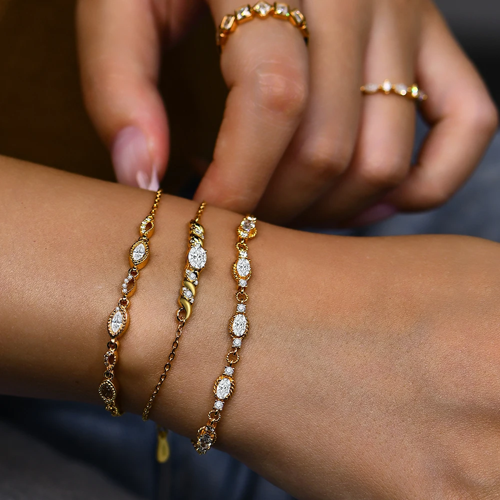 الساحرة 2025 الصلبة 10k 14k 18k الذهب الأصفر Au585 مويسانيتي سوار للنساء D VVS1 سوار فاخر للخطوبة عيد الميلاد