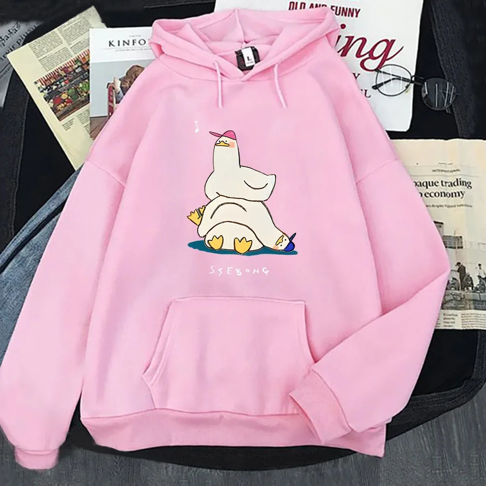 Funny Duck Hoodie I'm Sick of Everything Sweatshirt Fashion Women Clothing Cartoon Anime Pullover High Street Streetwear Men Top