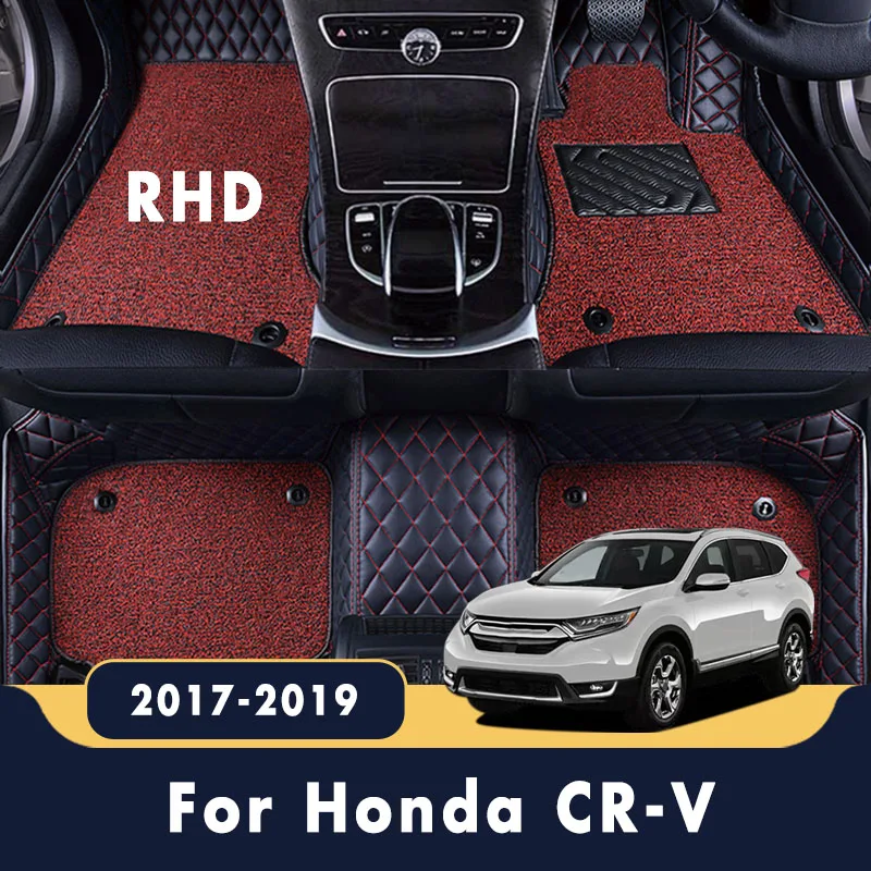 RHD Luxury Car Floor Mats For Honda CR-V CRV RW 5th 2022 2021 2020 2019 2018 2017 Auto Double Layer Wire Loop Carpet Accessories