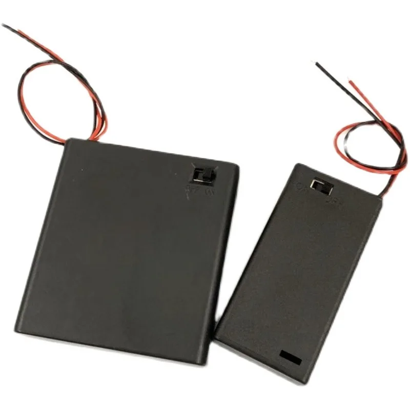 Battery case On/Off Switch 4 AA Battery Box with Cover, 3V 6V Heavy Duty Wired Holder for 2 or 4 Batteries, DIY Power Supply