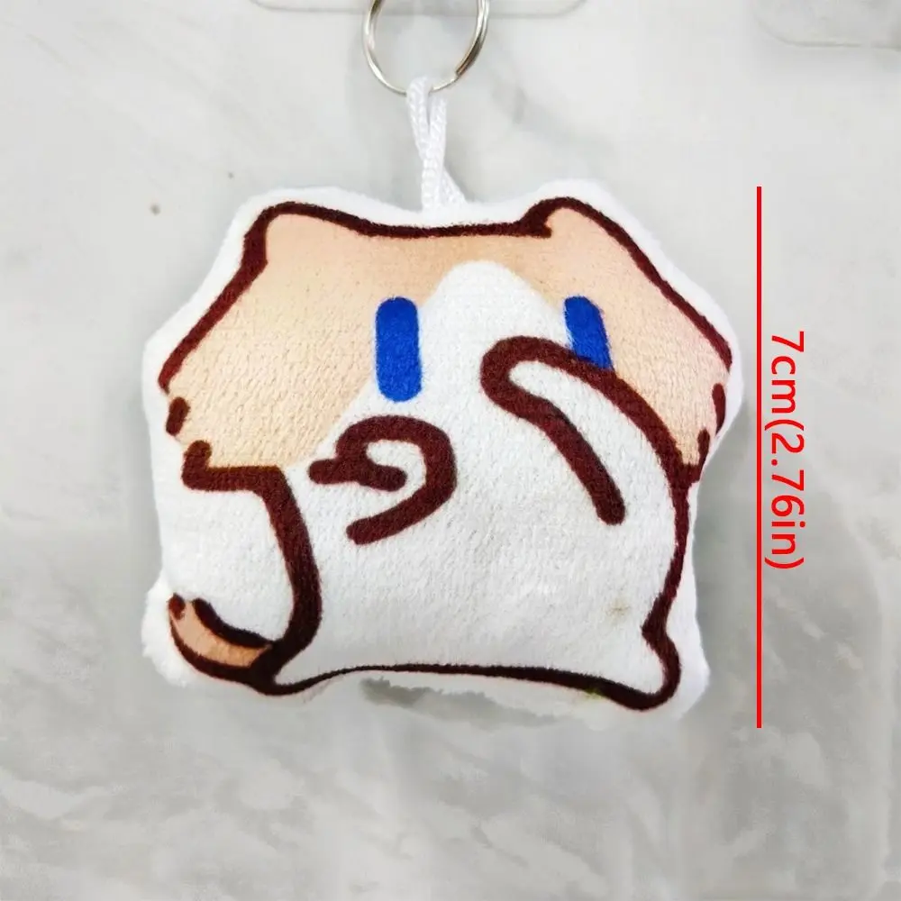 Cute Press Sound Cat Sound Keychain Cartoon Abstract Mini Cat Key Ring Animal Lint Resistant Stuffed Cat Pendant Student