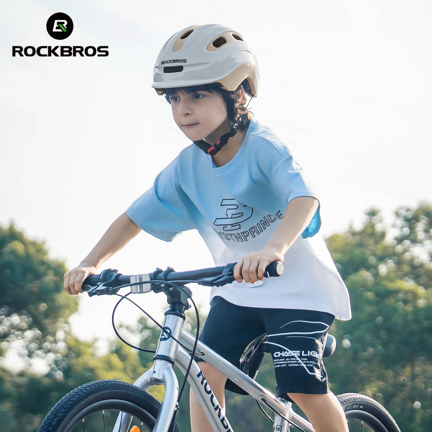 Helm Berkendara Sepeda Anak ROCKBROS - Helm Keselamatan Roller Skating Remaja Sepeda Jalan Anak Laki-laki Perempuan yang Dapat Disesuaikan dan Bernapas