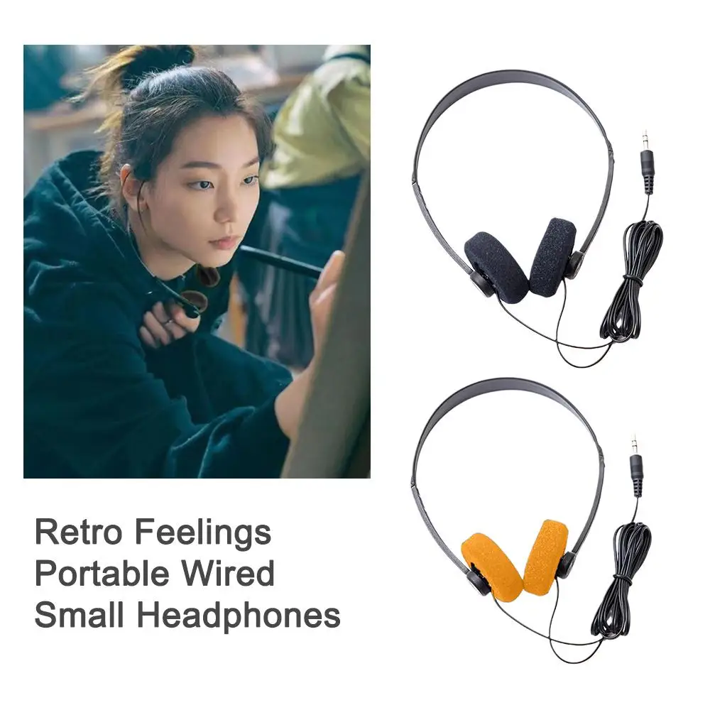 1pcs Underwire Headphone Music Mp3 Walkman Retro Feelings Sports Photo Fashion Small Wired Headphones Props Portable L9y1