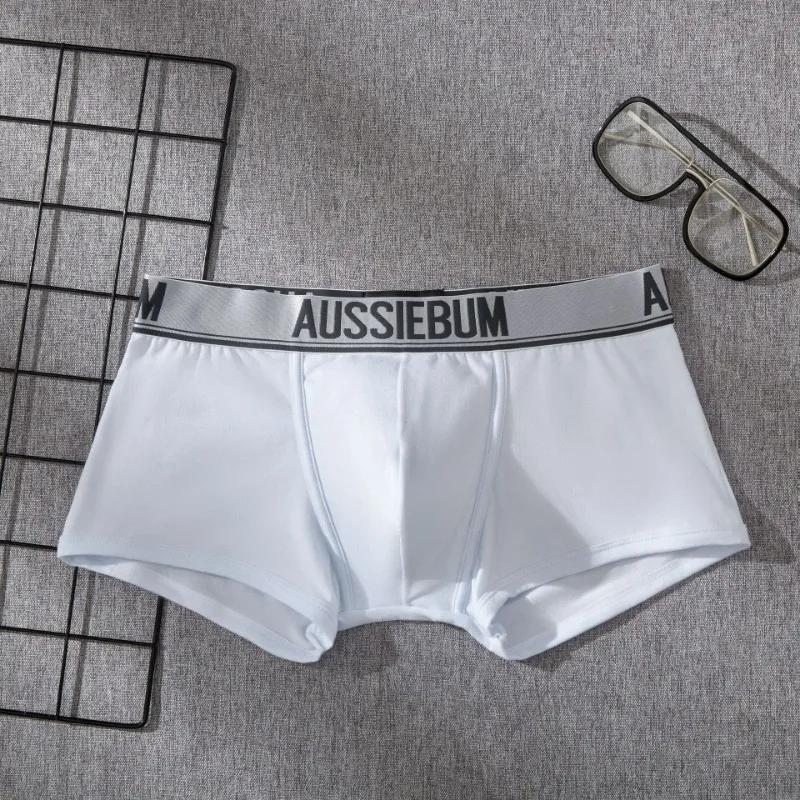 New aussiebum boxer underwear pure cotton low waist comfortable breathable sweat-absorbing boxer youth pants boxers