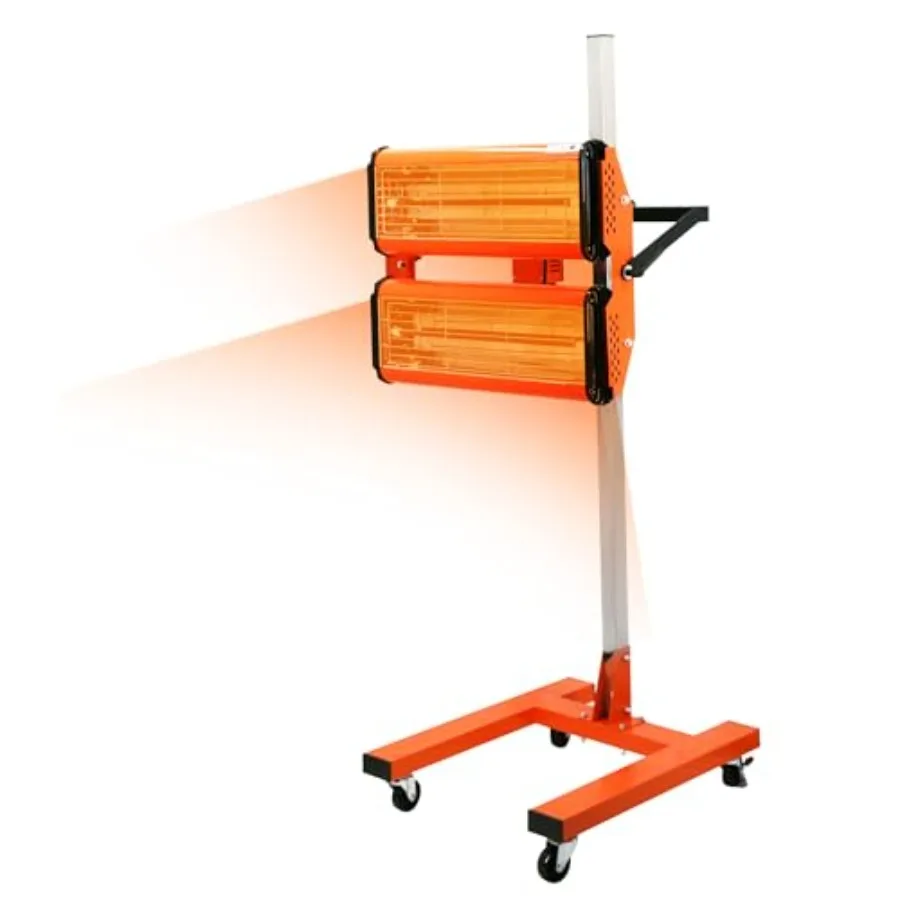 

Fast-Drying 2000W Infrared Paint Curing Lamp for Auto Body Repair Shortwave Heater with Adjustable 0-60 Min Timer Mobile Stand