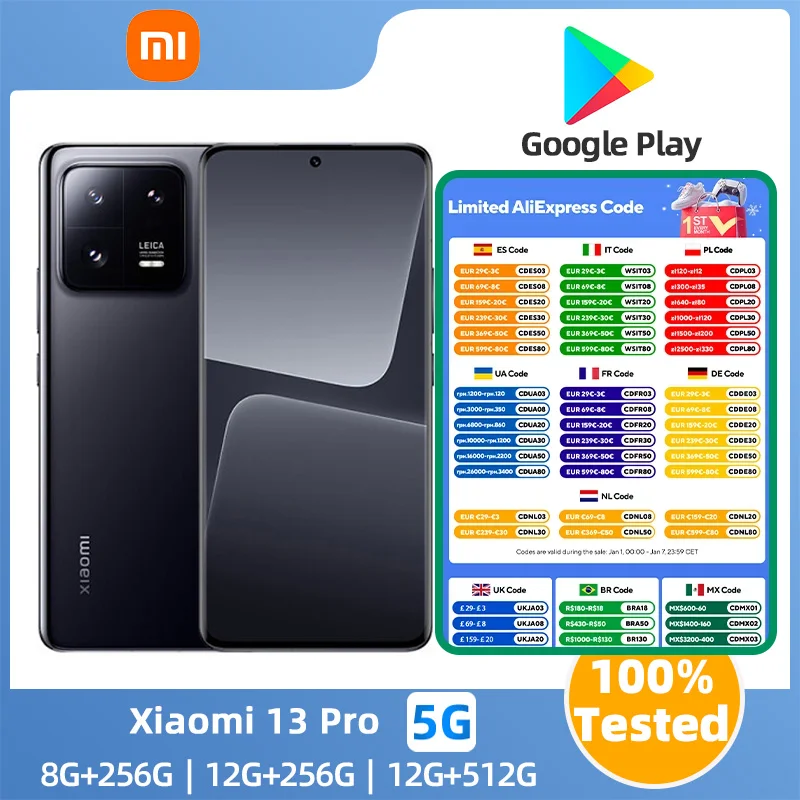 Xiaomi 13 Pro 5G Android Snapdragon 8 Gen 2 RAM 8GB ROM 256GB  120Hz OLED Screen 120W HyperCharge 50MP used phone