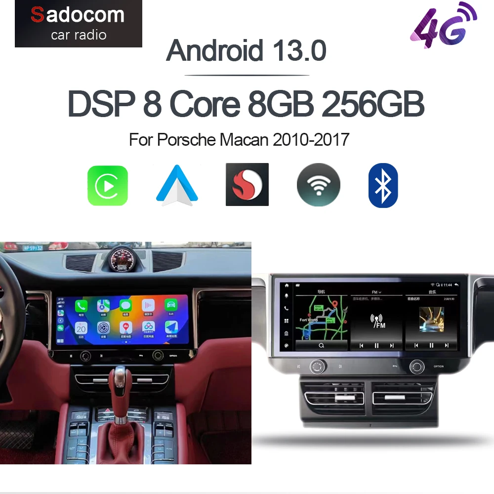 

Blu-ray 2400*900 IPS 12.3"360 multimedia Carplay 8G+256G Android 13 Car DVD Player GPS Stereo Radio For Porsche Macan 2010-2017