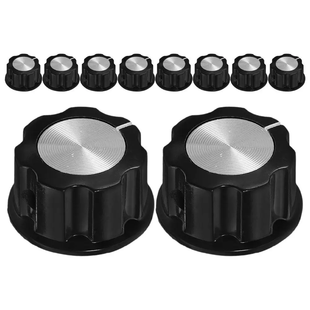 

10 Pcs Knob Cap Amplifier Replacement Control Volume Potentiometer Guitar Bass Accessories Aluminum