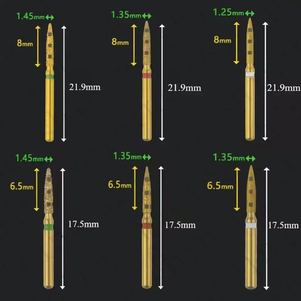 PIORPOY FG7906 الأسنان العمودي الماس FG الأزيز إعداد الأسنان مجموعة ترميم BOPT كامل تاج استعادة أدوات طب الأسنان