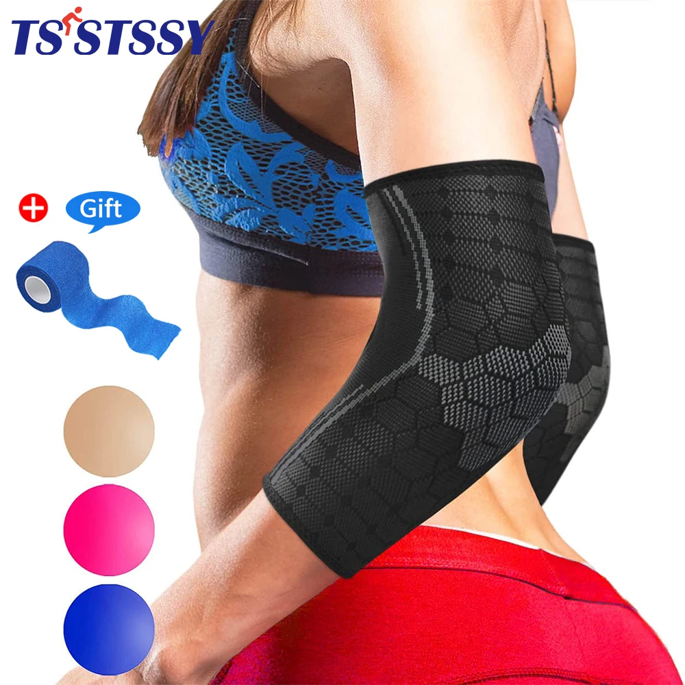 1Pair Elbow Compression Support Sleeves Arm Brace for Tennis Golfers Elbow Pain Relief,Arthritis,Bursitis,Workout,Weightlifting