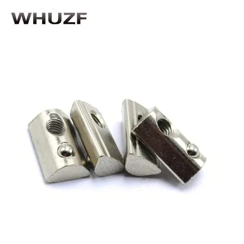50/100PCS M3 M4 M5 M6 Roll in Spring T-nut with Ball for Aluminum Extrusion with Profile 2020 Series Aluminum Profile Groove 6