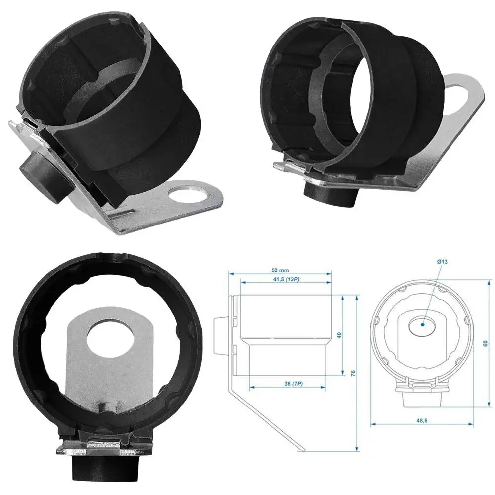 Trailer Dirt Protection Plug Adapter Waterproof Dustproof Locking Nose Metal+ABS Easy Install Tool