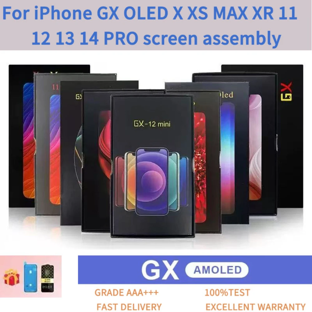 GX OLED pour iPhone X XS Max affichage ton vrai avec écran tactile 3D pour iPhone 11 12 13 14 Pro Max LCD écran numériseur