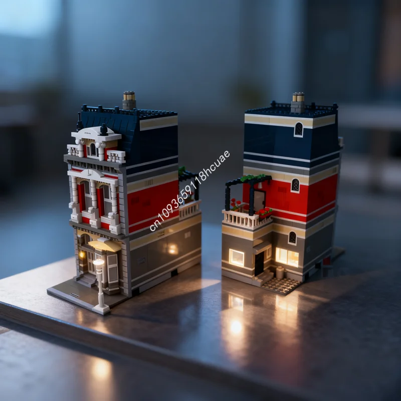 บล็อกตัวต่อแบบโมดูลาร์ 1300 ชิ้น ชุดบ้านวิลล่า Ichon ของเล่นแบบประกอบเอง ของขวัญคริสต์มาส ไอเดียสร้างสรรค์ DIY