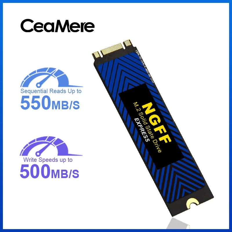 CeaMere M.2 SSD NGFF Pcle 2-20 قطعة 128 جيجابايت 256 جيجابايت 512 جيجابايت محرك الحالة الصلبة محرك الأقراص الصلبة الداخلي للكمبيوتر المحمول سطح المكتب