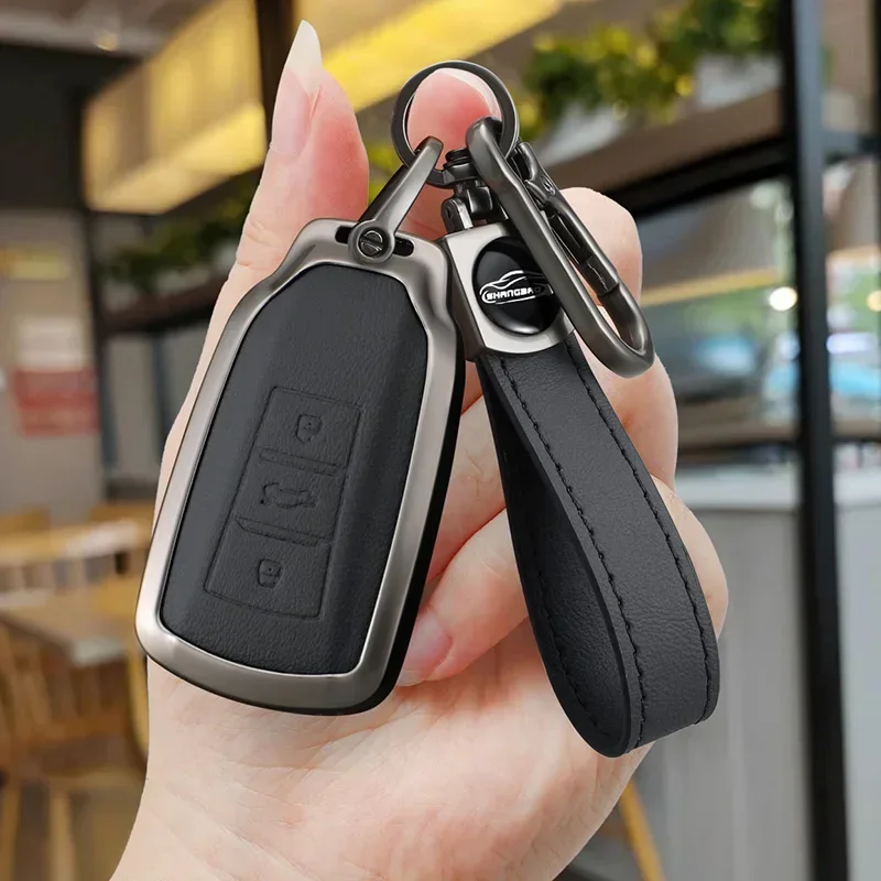 3buttons Suitable For Dongfeng Fengguang 580 Fengshen AX7 Yixuan Max Alloy Leather Car Key Case Protective Shell Bag Accessories