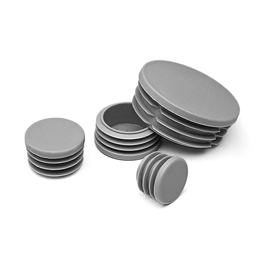 4pcs Round /  Plastic Grey Blanking End Cap Chair Table Feet Cap Tube Pipe Insert Plug Decorative Dust Cover