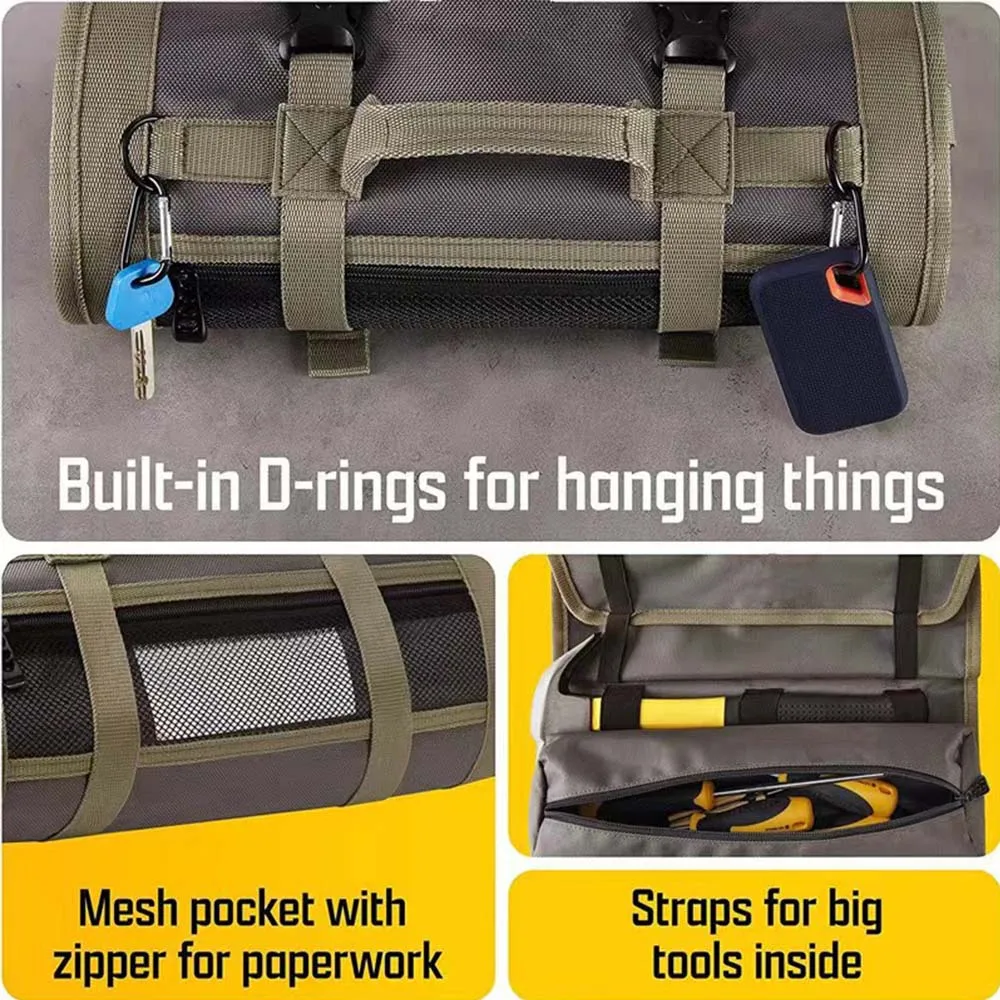 Portable Hardware Tools Multi-Purpose High Quality Multi Pocket Professional Tool Bag Pouch Roll Up Small Tools Organizer Bag