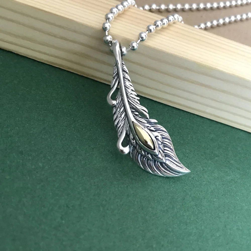 NEW S925 Wholesale of Pure Silver Jewelry Fashion Trends Feathers Pendants Selected Birthday Gifts
