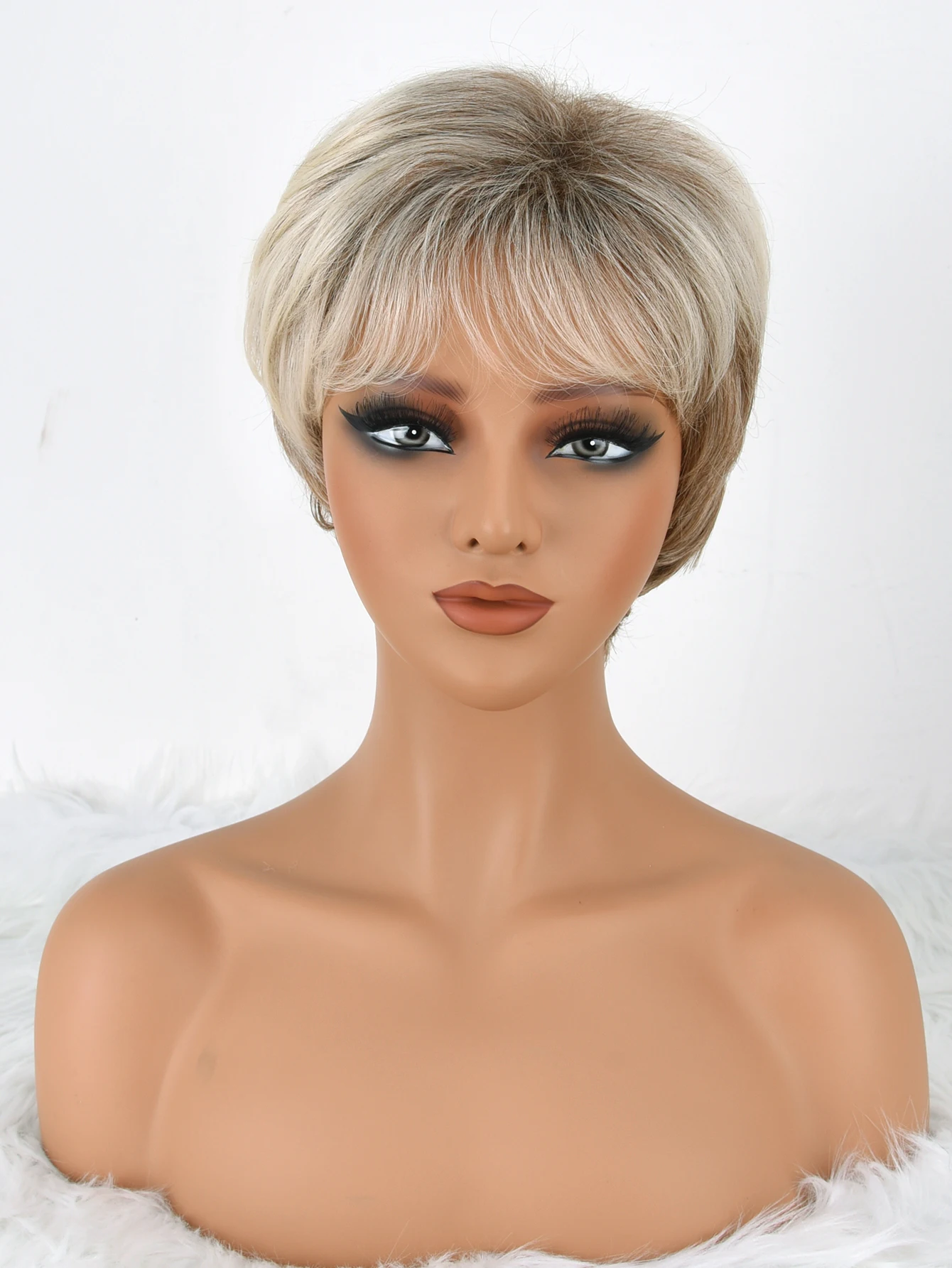 

Blonde Bob Wig With Bangs Short Blonde Wig for Women Straight Bob wig with Bangs Synthetic Colorful Cosplay Daily Party Use