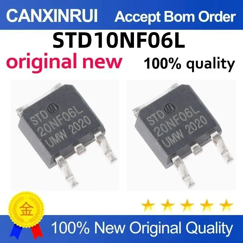 

(5-100 pieces)Brand new original STD10NF06L D10NF06 TO-252 spot chip IC