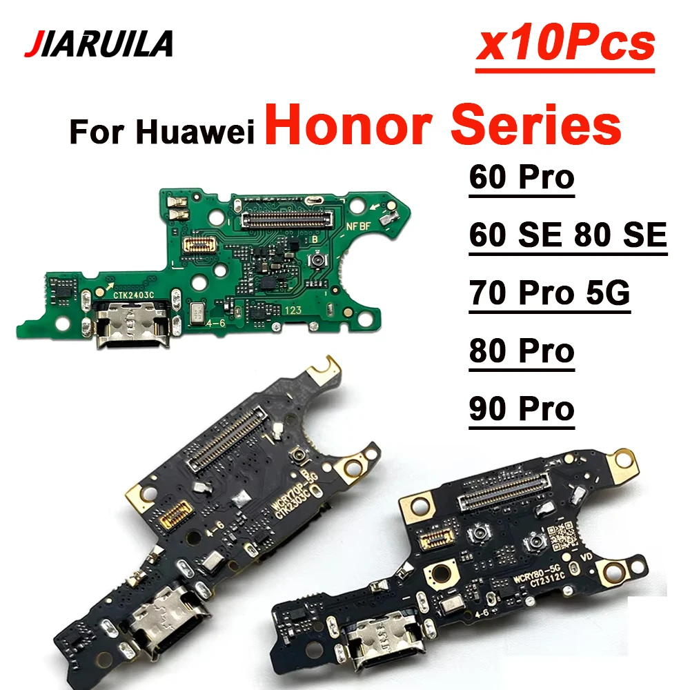 10Pcs,  USB Charge Port Dock Connector Charging Board Flex Cable For Huawei Honor 60 70 80 90 Pro Lite Pro Magic 5 6 Lite 6 Pro