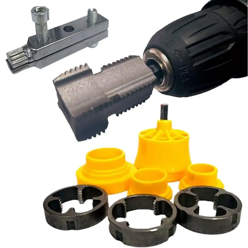 Pipe Thread Maker Tool Pipe Threader Maker Kit Internal External Cutter Tap Die Set Hand Tool Professional Plumbing Repair