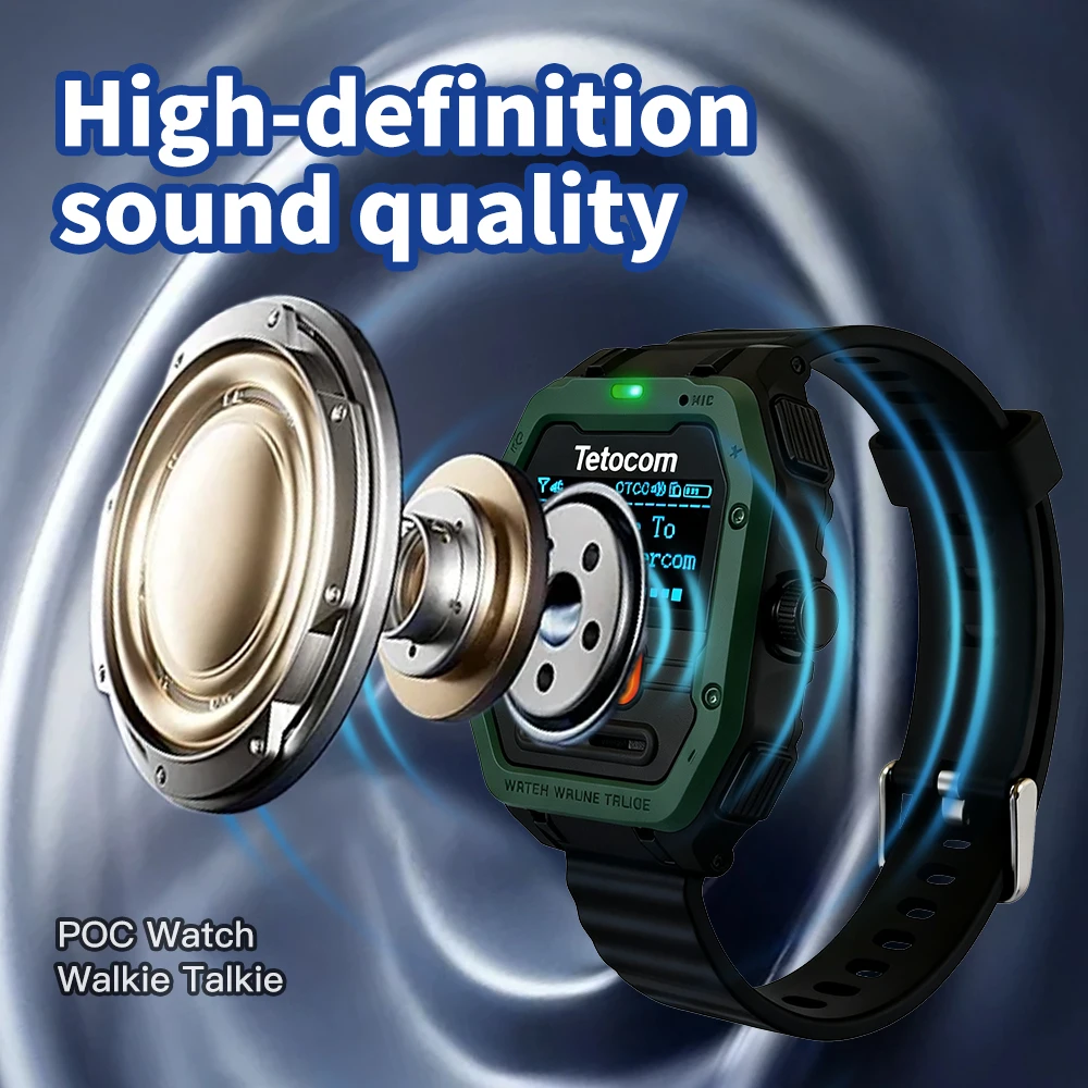 1pc tetocom u1 relógio inteligente walkie talkie conjunto ai intellint cancelamento de ruído 4g cartão sim poc relógio rádio trabalho 4g rádio portátil wr
