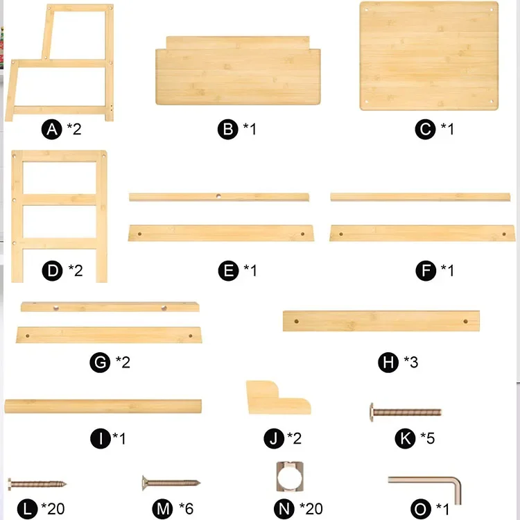 Torre de aprendizado de bambu para crianças, Banqueta de cozinha, Mobília da sala, Otomano em casa, Cadeira natural do bebê