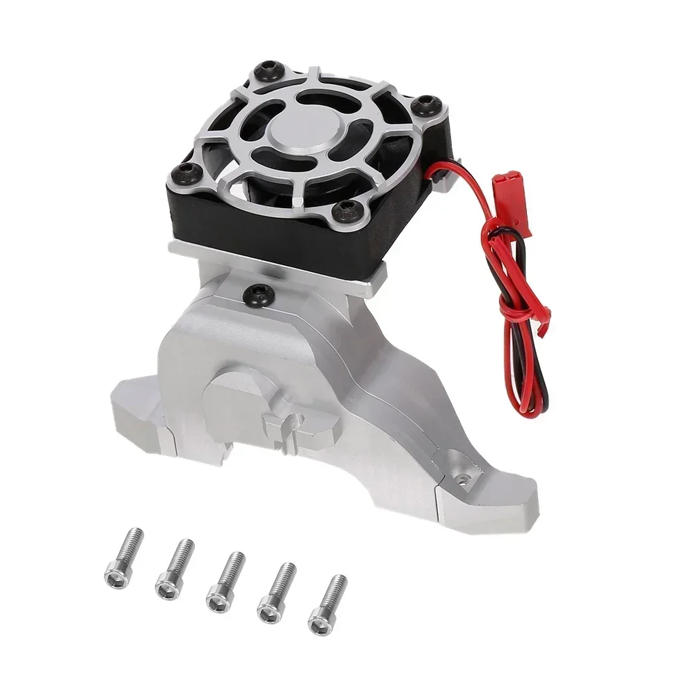 Disipador de calor de montaje de Motor de aleación de aluminio, 1 Uds., con ventilador de refrigeración para coche trepador de control remoto 1/10 TRAXXAS TRX-4 # 8290