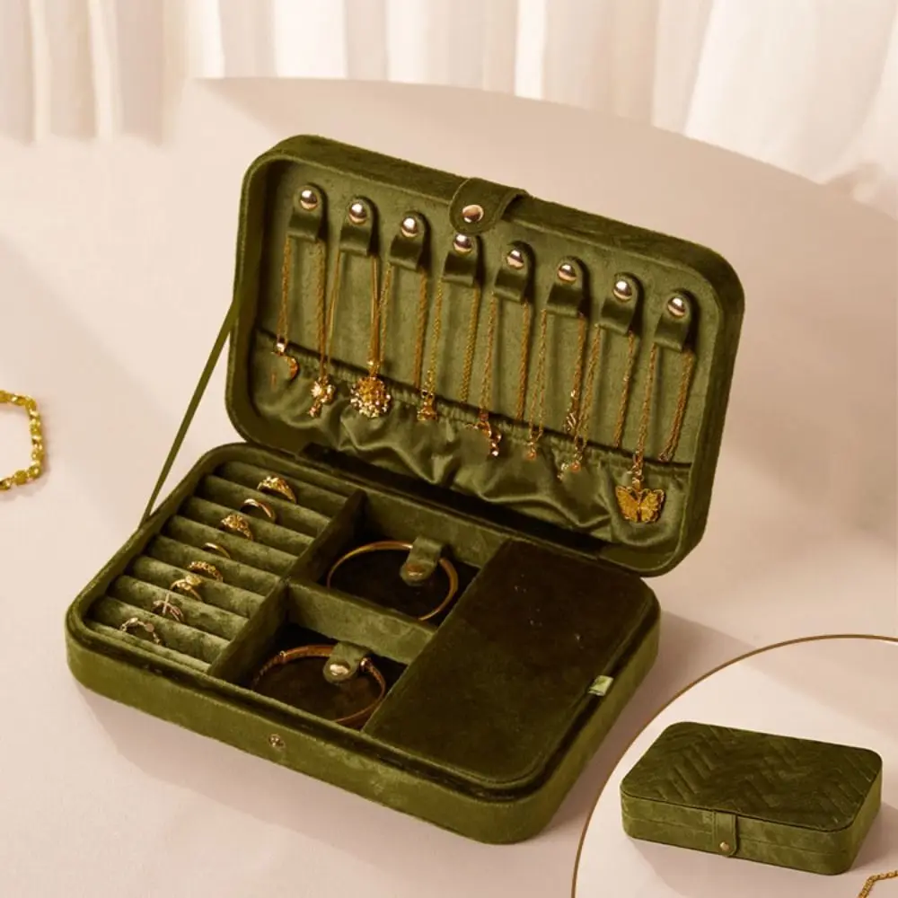 

Rings Necklace Jewelry Packing Bag Bracelet Earrings Organizer Velvet Jewelry Holder Large Capacity Square Jewelry Box Outdoors