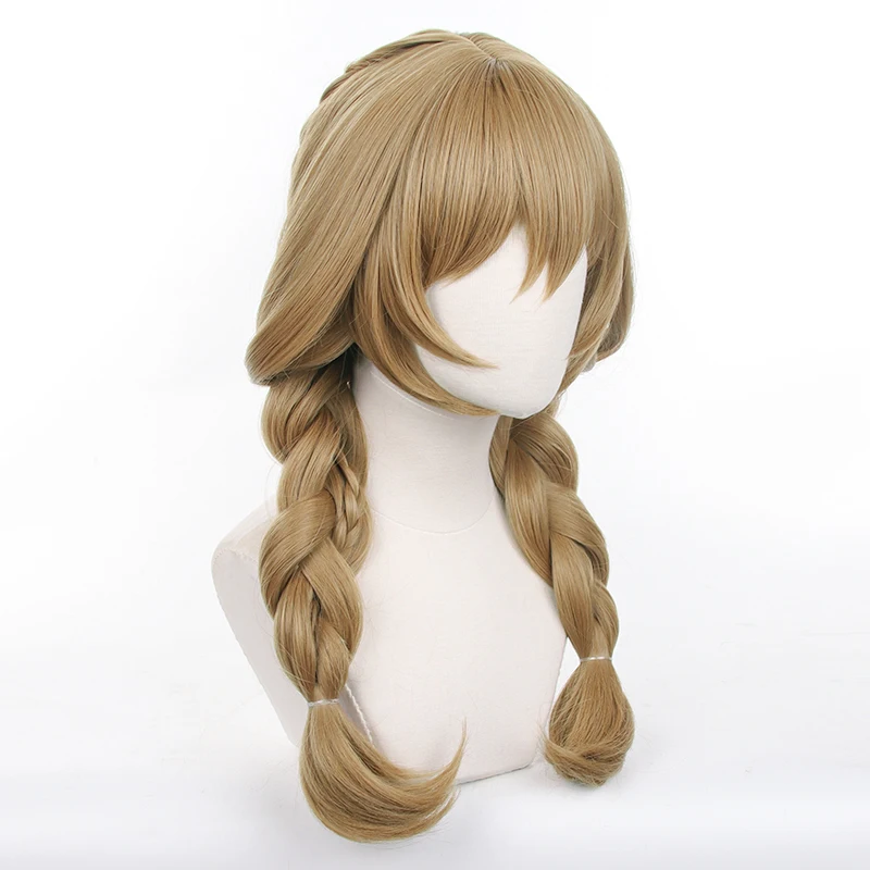 Anime Genshin Impact Lisa Peruca, Cabelo Trançado Marrom, Gradiente Cosplay Peruca, Perucas Cap