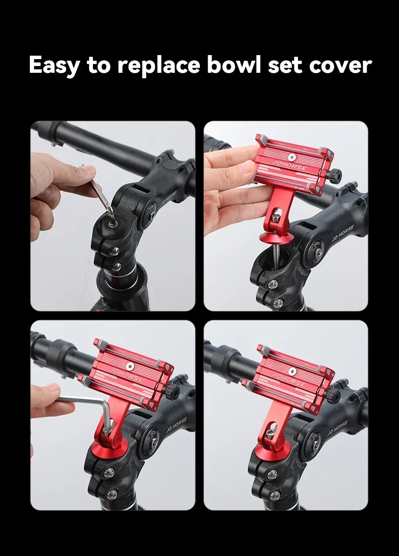 Universelle Fahrrad-Handyhalterung aus Verstellbarem Aluminiumlegierung für Roller und Fahrräder mit Halterungsbasis und Clip – Detail 11