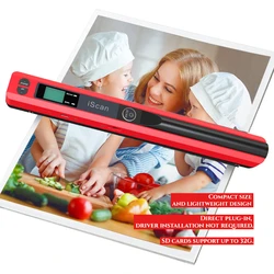 Portable Handheld iScan A4 Scanner 900DPI HD Mini Scanner for School Home Business Scan USB Type-C Document Photos Scanners