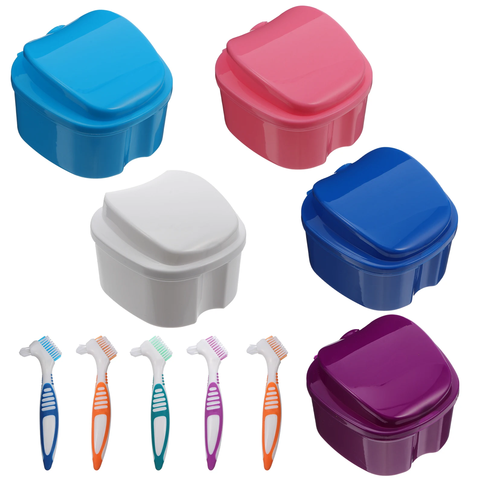 

10 Pcs Denture Retainer Case Boxes Smooth Finish Storage Container PP Material Travel Case Denture Brushes al Care