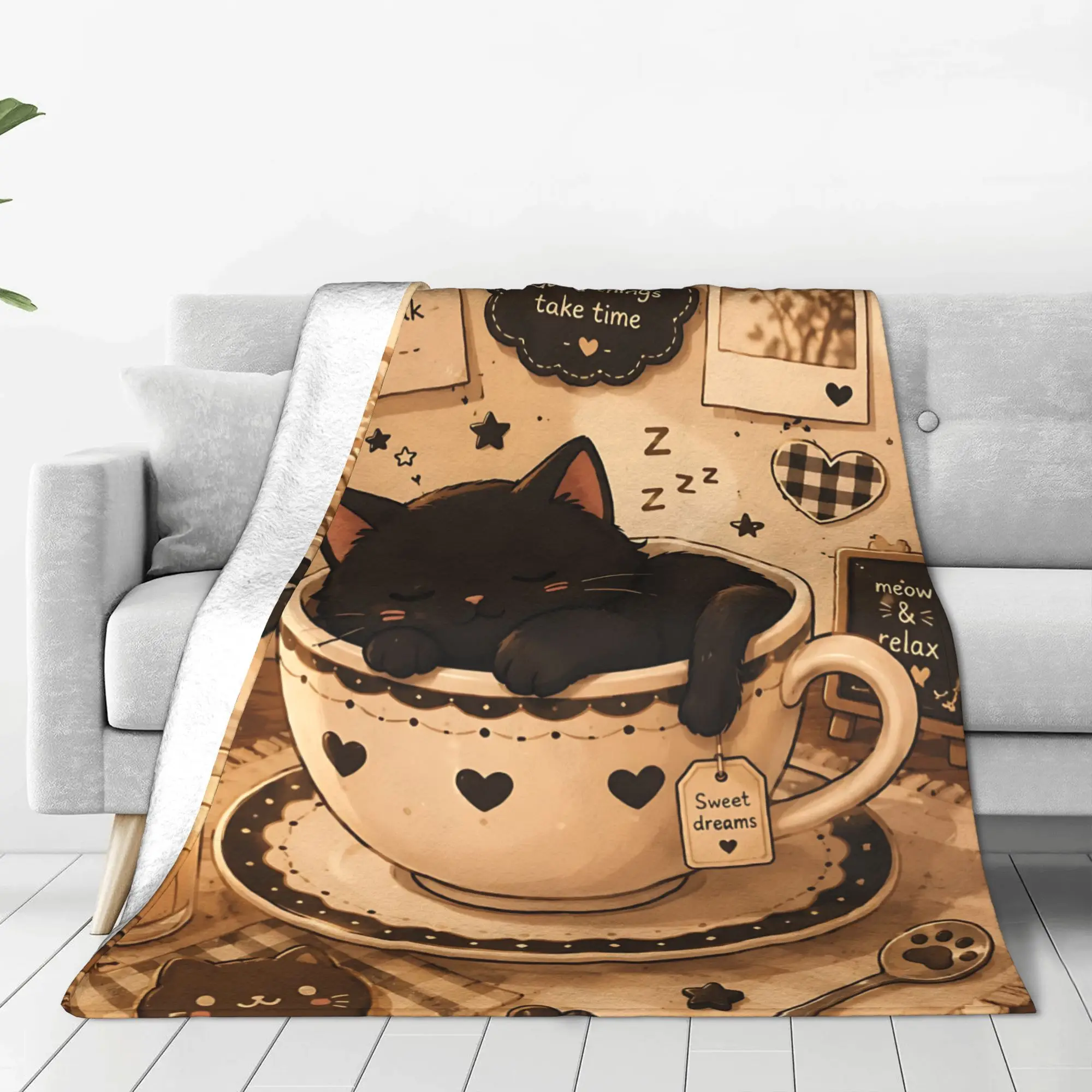 1PC Home Coffee Aesthetics and Vibes Daily share ideas  Blanket Throw Super Cosy Plush Living Room Sofa Gift Christmas New Year