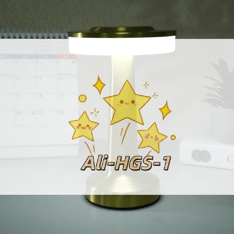 

1 Set Dumbbell Table Lamp LED Metal Touch Rechargeable Table Lamp for Bedroom Bedside Night Use