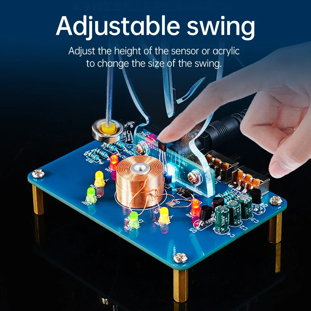 DIY Electronic Kit Electromagnetic Swinging Induction Teaching and Training Welding Practice Parts Colorful Mermaid or Leaf