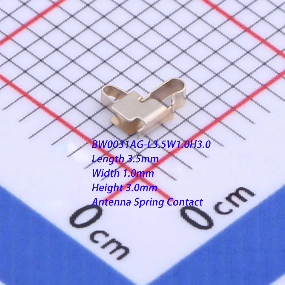 100Pcs Bw0031Ag-L3.5W1.0H3.0 Gold Length 3.5mm Width 1.0mm Height 3.0mm 3.5X1X3Mm Stainless Steel Sus 301 New Original Smd Antenna Spring Contact